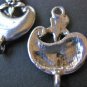 Flower Bird Connector 17x22mm Antique Silver