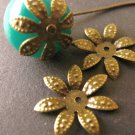 Dotted Flower Bead Caps 17mm Antique Bronze