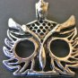 Owl Face Charm 25x24mm Antique Silver Finish Pendants