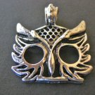 Owl Face Charm 25x24mm Antique Silver Finish Pendants