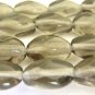 Gray Smoke Czech Glass Bead 7x11mm Pinched Oval
