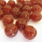 8mm Round Fluted Melon Dark Carmel Brown Czech Glass Beads
