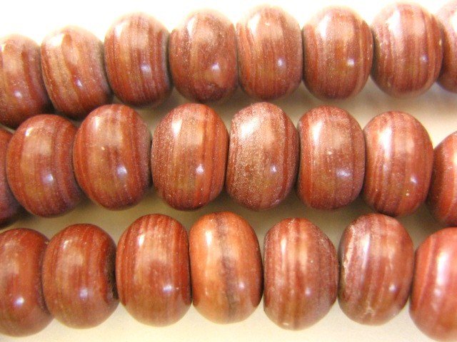 Red Wood Jasper 8mm Rondelle Gemstone Beads