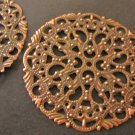Antique Copper 44mm Round Filigree Stamping Pendant
