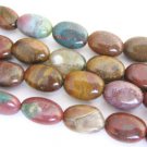 Indian Agate Gemstone Beads 8x12mm Flat Oval