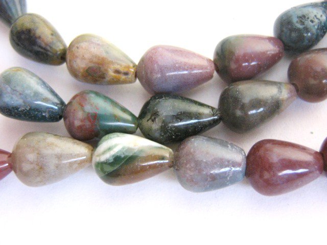 Indian Agate 8x12mm Teardrop Gemstone Beads