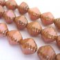 Czech Rose Picasso Pink Glass Beads 8x9mm Bicone