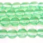 Green 8mm Round 3 Cut Triangle Czech Glass Beads Window Cut