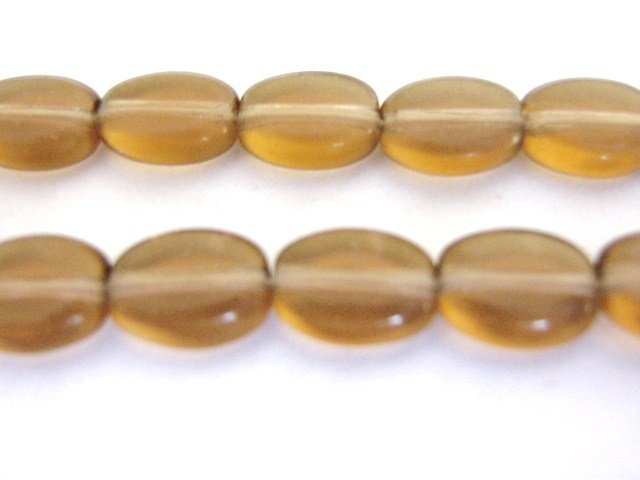 Czech Brown Glass Bead 6x8mm Flat Oval