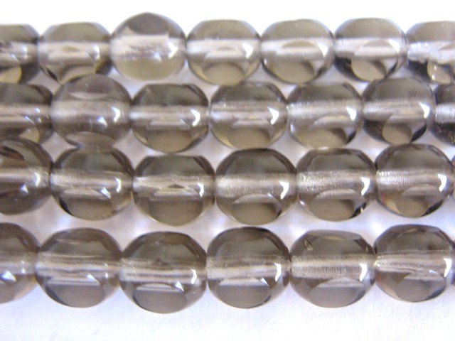 Gray 3 Cut Triangle 8mm Round Czech Glass Beads