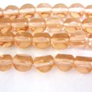 Peach 3 Cut Triangle 8mm Triangle Round Czech Glass Beads