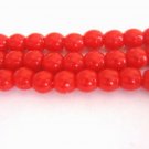 Opaque Red 4mm Round Czech Glass Beads