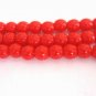 Opaque Red 4mm Round Czech Glass Beads