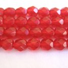 Ruby Red 10mm Faceted Round Czech Glass Beads