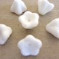 White Opaque Czech Glass Beads 8x6mm Tulip Bell Flowers