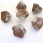 Apollo Gold Matte Czech Glass Beads 8x6mm Tulip Flower
