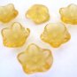 Amber 10mm Flower Brown Czech Glass Beads