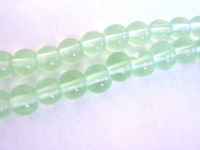 4mm Round Green Transparent Glass