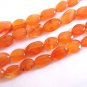 6x8-10mm Flat Oval Carnelian Gemstone Beads Burnt Orange