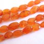 6x8-10mm Flat Oval Carnelian Gemstone Beads Burnt Orange