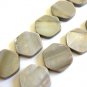 Brown 16x18mm Hexagon Shell Beads