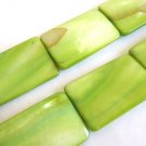 Green 20x30mm Rectangle Shell Beads