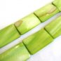 Green 20x30mm Rectangle Shell Beads