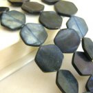 Black Hexagon 18mm Shell Beads
