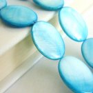 Blue Shell 18x25mm Flat Oval Beads