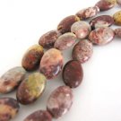 Red Leopardskin Jasper Beads 8x12mm Flat Oval Gemstone