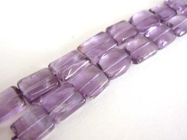 Amethyst Gemstone Beads 9x12mm Rectangle Purple Stone