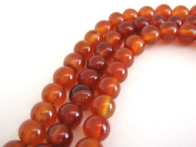 Carnelian Gemstone Beads 6mm Round Burnt Orange