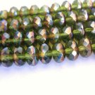 Olivine Celsian Green Czech Glass Beads 7x4mm Rondelle
