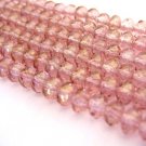 Pink Lumi Rose Czech Glass Beads 5x3mm Rondelle Faceted