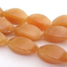 8x16mm Oval Twist Red Aventurine Gemstone Beads