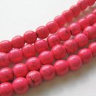 6mm Round Pink Howlite Gemstone Beads