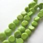 10mm Coin Green Howlite Gemstone Beads Flat Round