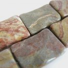 21x31mm Rectangle Rainbow Jasper Gemstone Beads