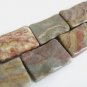 21x31mm Rectangle Rainbow Jasper Gemstone Beads