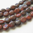 Red Brecciated Jasper 9mm Coin Red Black Gemstone Beads
