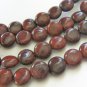Red Brecciated Jasper 9mm Coin Red Black Gemstone Beads