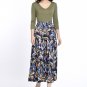 Skirt Women Waist Elastic Stretch Pleated Maxi Long Dress Skater Flared F324