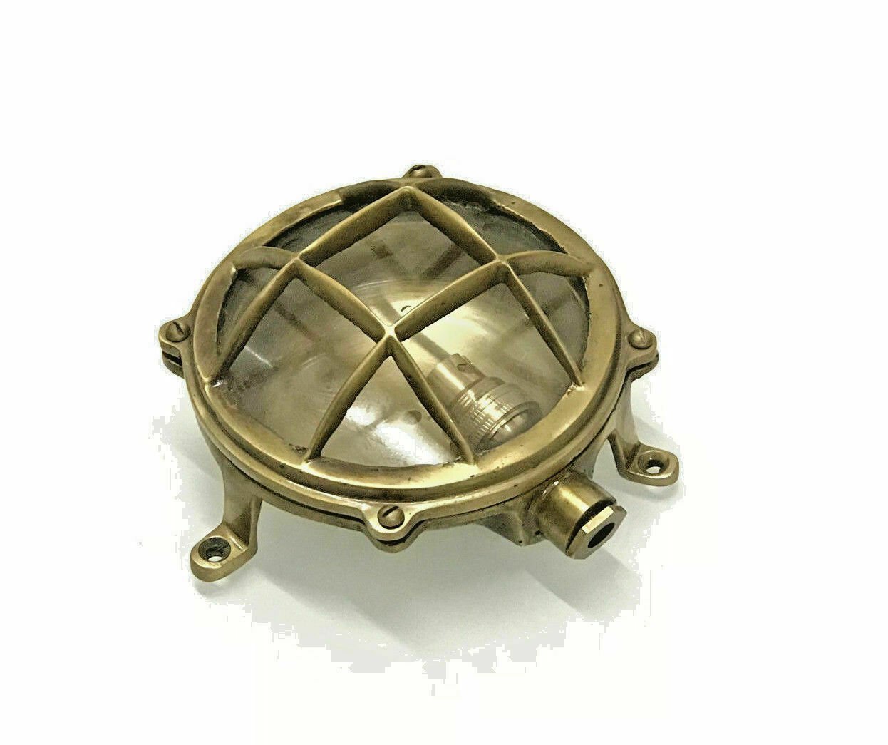Nautical Marine Small Round Cast Brass Antique Ceiling light