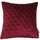 McAlister Textiles Diamond Quilted Wine Red Velvet Cushion Cover - 16" Size