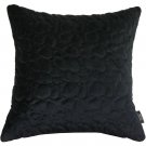 McAlister Textiles Pebble Quilted Black Velvet Cushion Cover - 16" Size