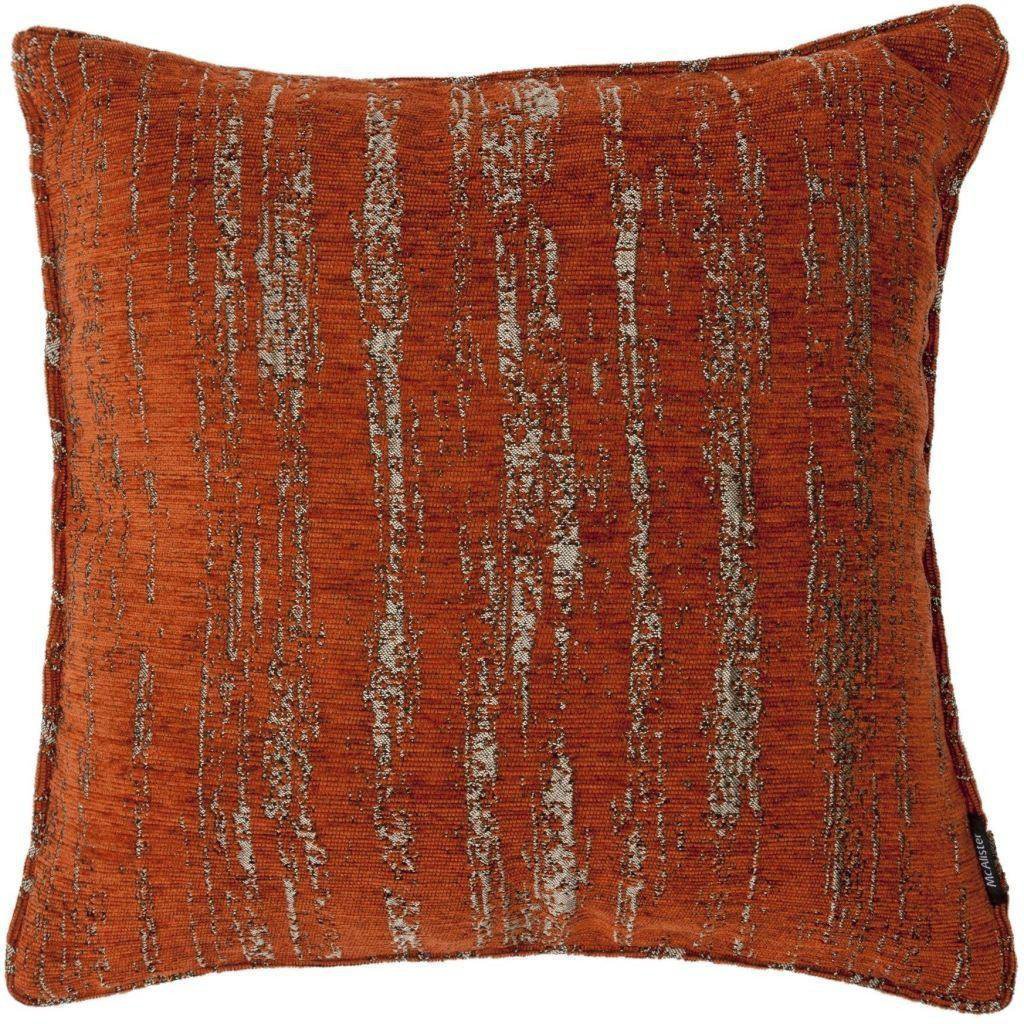 McAlister Textiles Textured Chenille Burnt Orange Cushion Cover - 16