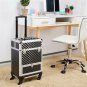 360-Degree Rolling Aluminum Rotating Castors Makeup Train Cosmetic Case