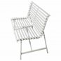 Gray Steel Garden Bench Outdoor Backyard Lawn Slat Back Seat Furniture