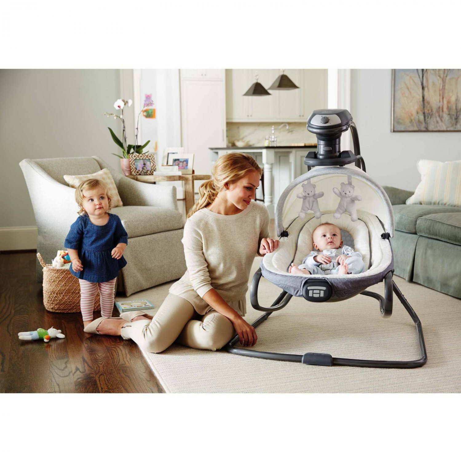 Graco Duet Oasis Baby Swing with Soothe Surround Technology, Davis