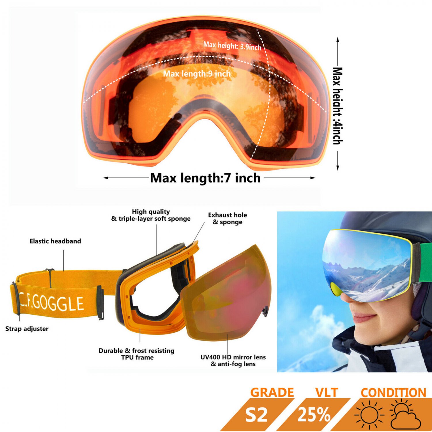 Professional Water Jet Ski, Water Boarding, Goggles, Extreme Sports